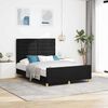 vidaXL Bettgestell mit Kopfteil Schwarz 140 x 200 cm Stoff