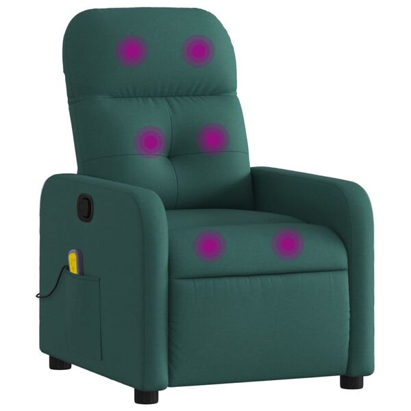 vidaXL Massagesessel Dunkelgr&uuml;n Stoff