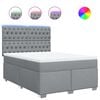 vidaXL Boxspringbett mit Matratze Hellgrau 160x200 cm Stoff
