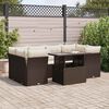 vidaXL 7-tlg. Garten-Sofagarnitur mit Kissen Braun Poly Rattan