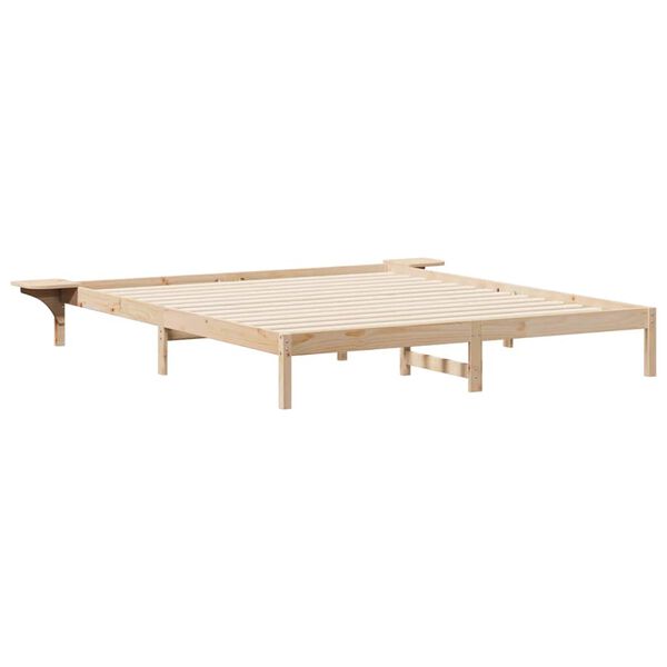 vidaXL Bettgestell mit Nachttischen Natur 200 x 220 cm