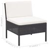 vidaXL 3-tlg. Garten-Lounge-Set mit Auflagen Poly Rattan Schwarz