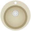 vidaXL Granitspüle Einzelbecken Rund Beige