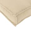 vidaXL Sofa Set mit Kissen Uni 4 pcs Beige Massivholz Akazie