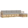 vidaXL Outdoor-Sofagarnitur 5 stk. Wei&szlig; und Hellgrau Polyester