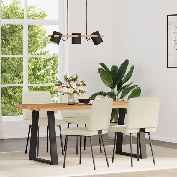 vidaXL Esszimmerst&uuml;hle 4 Stk. Creme Kunstleder