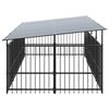 vidaXL Outdoor-Hundezwinger mit Dach Stahl 7,51 m&sup2;