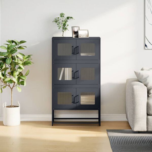 vidaXL Highboard Anthrazit 68x39x123 cm Stahl