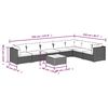 vidaXL 8-tlg. Garten-Lounge-Set mit Kissen Poly Rattan Schwarz