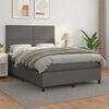 vidaXL Boxspringbett mit Matratze Grau 140x190 cm Kunstleder