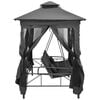 vidaXL Gartenschaukel mit Bettfunktion und Dach 220&times;160&times;240 cm Stahl