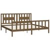 vidaXL Massivholzbett mit Kopfteil Honigbraun Kiefer 200x200 cm