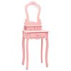 vidaXL Schminktisch-Set mit Hocker Rosa 50x59x136 cm Paulownia-Holz