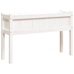 vidaXL Pflanzk&uuml;bel mit Beinen Wei&szlig; 110x31x70 cm Massivholz Kiefer