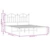 vidaXL Bettgestell mit Kopfteil Metall Wei&szlig; 150x200 cm