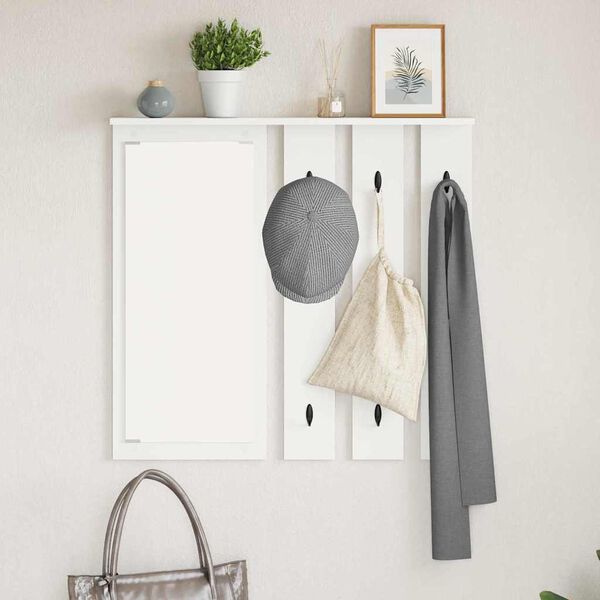vidaXL Wandmontierter Kleiderst&auml;nder mit Regal Wei&szlig; 84 x 10 x 80 cm