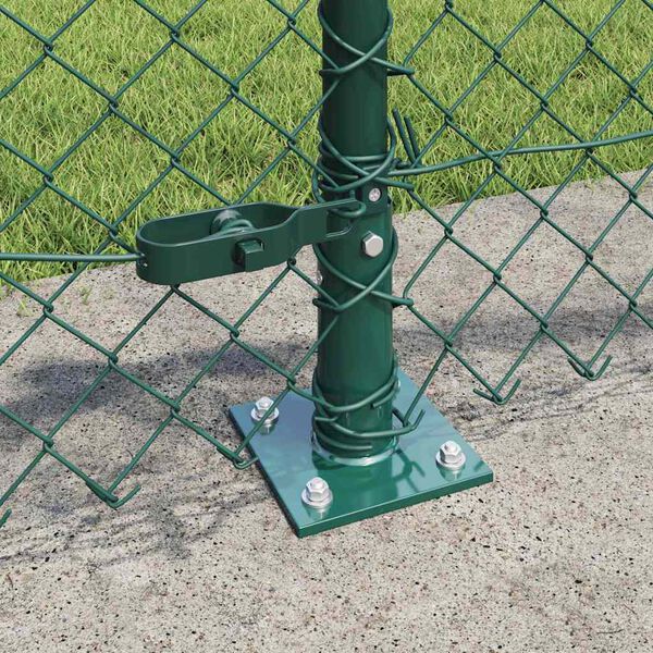 vidaXL Zaunpfosten Gr&uuml;n 25 x 0,6 m (40 x 40 mm Maschen) Stahl und PVC