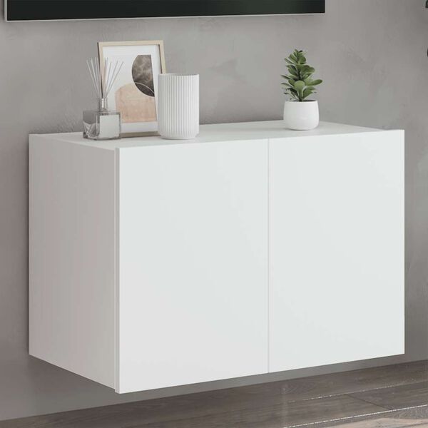 vidaXL TV-Wandschrank mit LED-Leuchten Wei&szlig; 60x35x41 cm