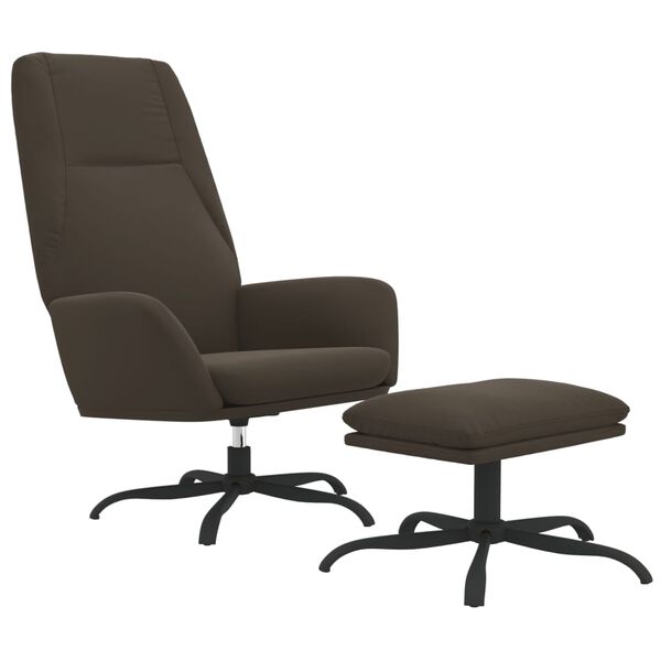 vidaXL Relaxsessel mit Hocker Dunkelgrau Mikrofasergewebe