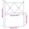 vidaXL Kopfteil Metall Wei&szlig; 75 cm