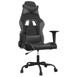 vidaXL Gaming-Stuhl Schwarz und Grau Kunstleder