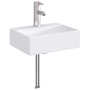 vidaXL Waschbecken mit Wasserhahn und Abfluss Chrom