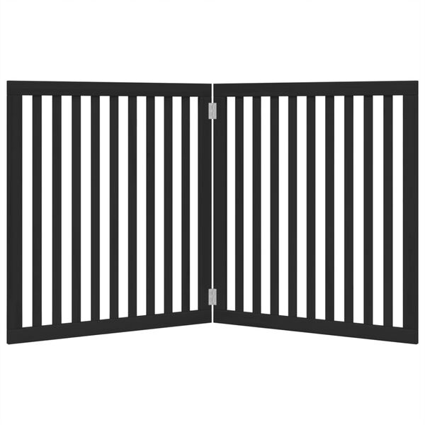 vidaXL 2-tlg. Hundetor Faltbar Schwarz 160 cm Pappelholz