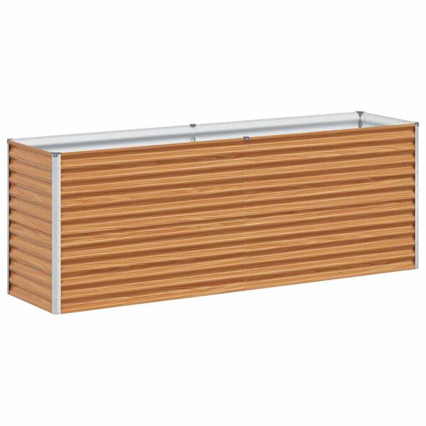 vidaXL Hochbeet Hellbraun 195 x 50 x 68 cm Verzinkter Stahl
