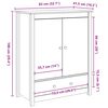 vidaXL Highboard Wei&szlig; 83x41,5x100 cm Massivholz Kiefer