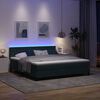 vidaXL LED Boxspringbett mit Matratze Dunkelgr&uuml;n 180 x 200 cm Samt