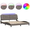 vidaXL Bettgestell mit LED ohne Matratze "Hvar" Taupe 180x200 cm Stoff