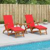 vidaXL Liegestuhl zum Verstellen und Klappen mit Kissen 2 pcs Rot