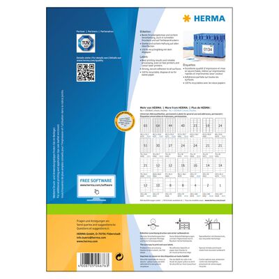 HERMA Etiketten PREMIUM Permanent Haftend A4 105x148 mm 100 Blätter