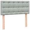 vidaXL Boxspringbett mit Matratze Hellgrau 90x220 cm Samt