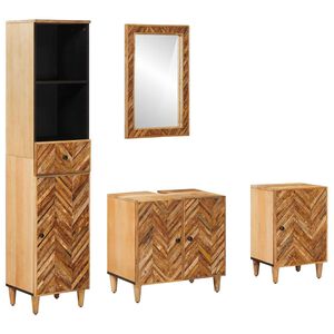 vidaXL Badezimmerschrank-Set 4 Stk. Massivholz Mango