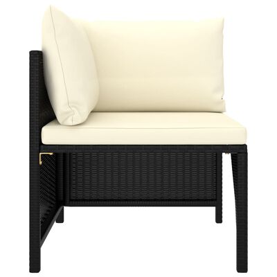 vidaXL 9-tlg. Garten-Lounge-Set mit Kissen Poly Rattan Schwarz