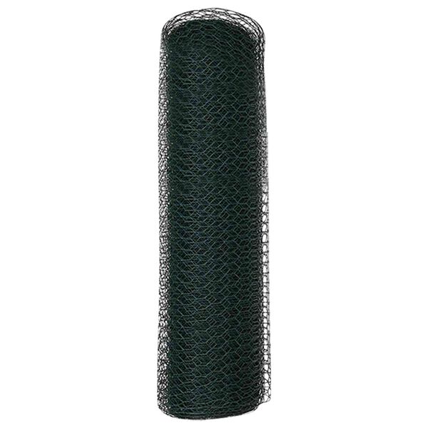 vidaXL Hexagonzaun Gr&uuml;n 0,5 x 10 m PVC