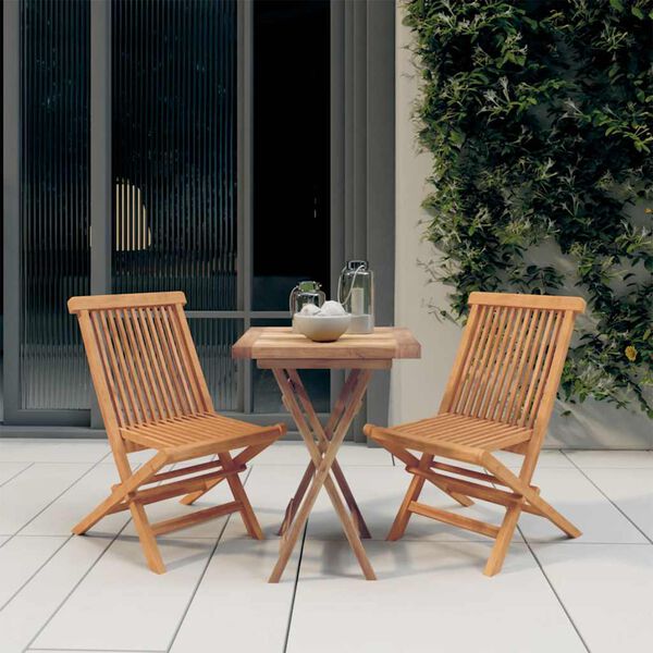 vidaXL 3-tlg. Garten-Essgruppe Massivholz Teak