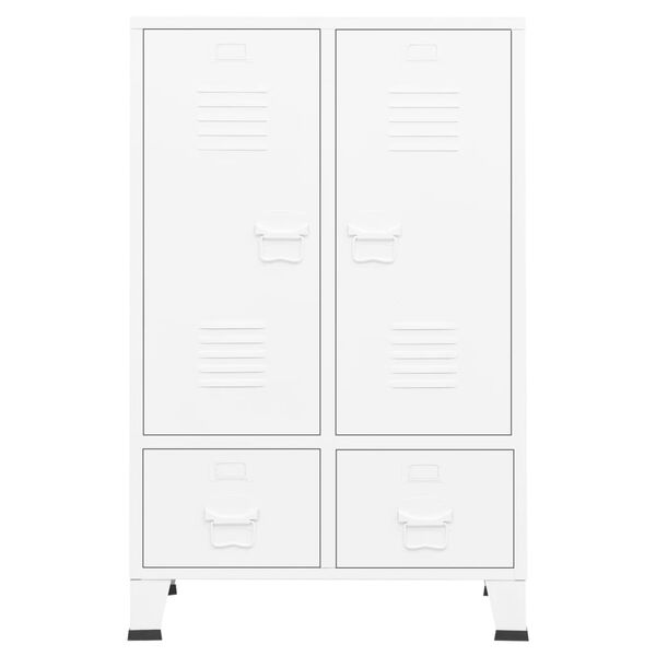 vidaXL Kleiderschrank Industrie-Stil Wei&szlig; 67x35x107 cm Stahl