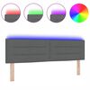 vidaXL LED Kopfteil mit LED-Lichtleisten Dunkelgrau 160 cm Polyester