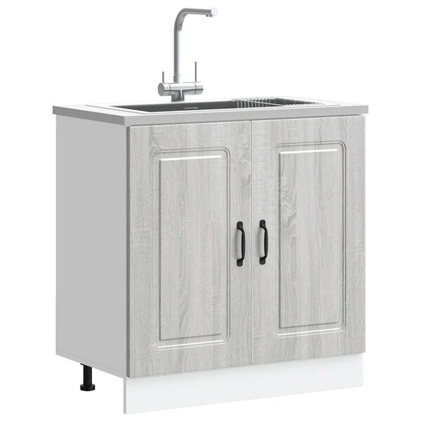 vidaXL Sp&uuml;lenunterschrank Kalmar Grau Sonoma 80x46x81,5 cm