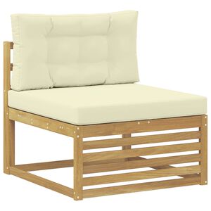 vidaXL Outdoor Mittelsofa Massivholz Akazie Wei&szlig; 83 x 79 x 73 cm