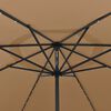 vidaXL Sonnenschirm mit LED-Beleuchtung 400 cm Taupe