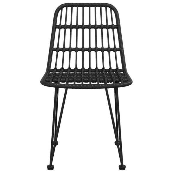 vidaXL Gartenst&uuml;hle 2 Stk. Schwarz 48x62x84 cm PE-Rattan
