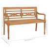 vidaXL Batavia-Bank mit Hellblauer Auflage 150 cm Massivholz Teak