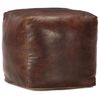vidaXL Pouf Dunkelbraun 40 x 40 x 40 cm Echtes Ziegenleder