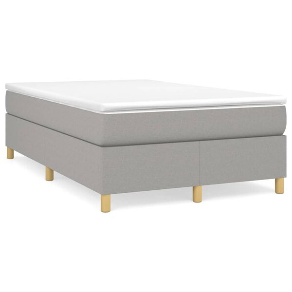 vidaXL Boxspringbettgestell Hellgrau 120x200 cm Stoff