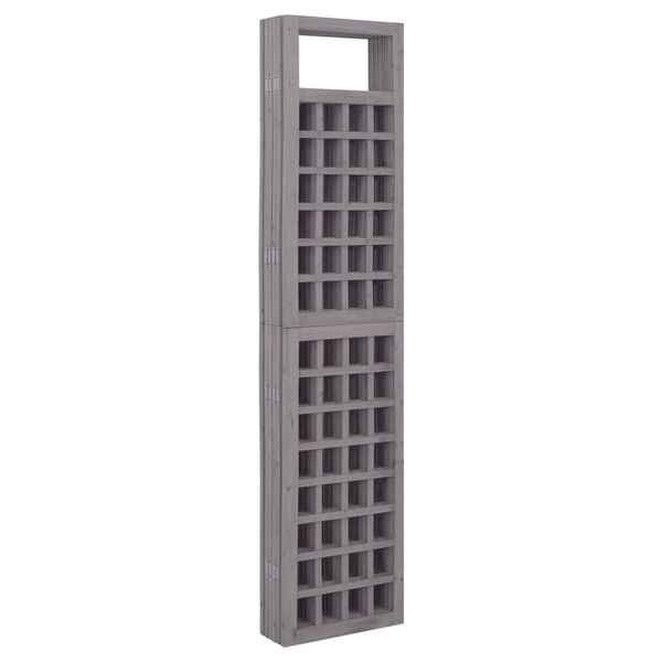 vidaXL Spalier/Paravent 6-teilig Massivholz Tanne Grau 242,5x180 cm