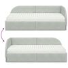 vidaXL Eckbettgestell mit Matratze mit Kopfteil 2 pcs Hellgrau Samt