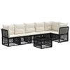 vidaXL Gartensofa-set 7 stk. 6-Sitzer Schwarz Poly-Rattan